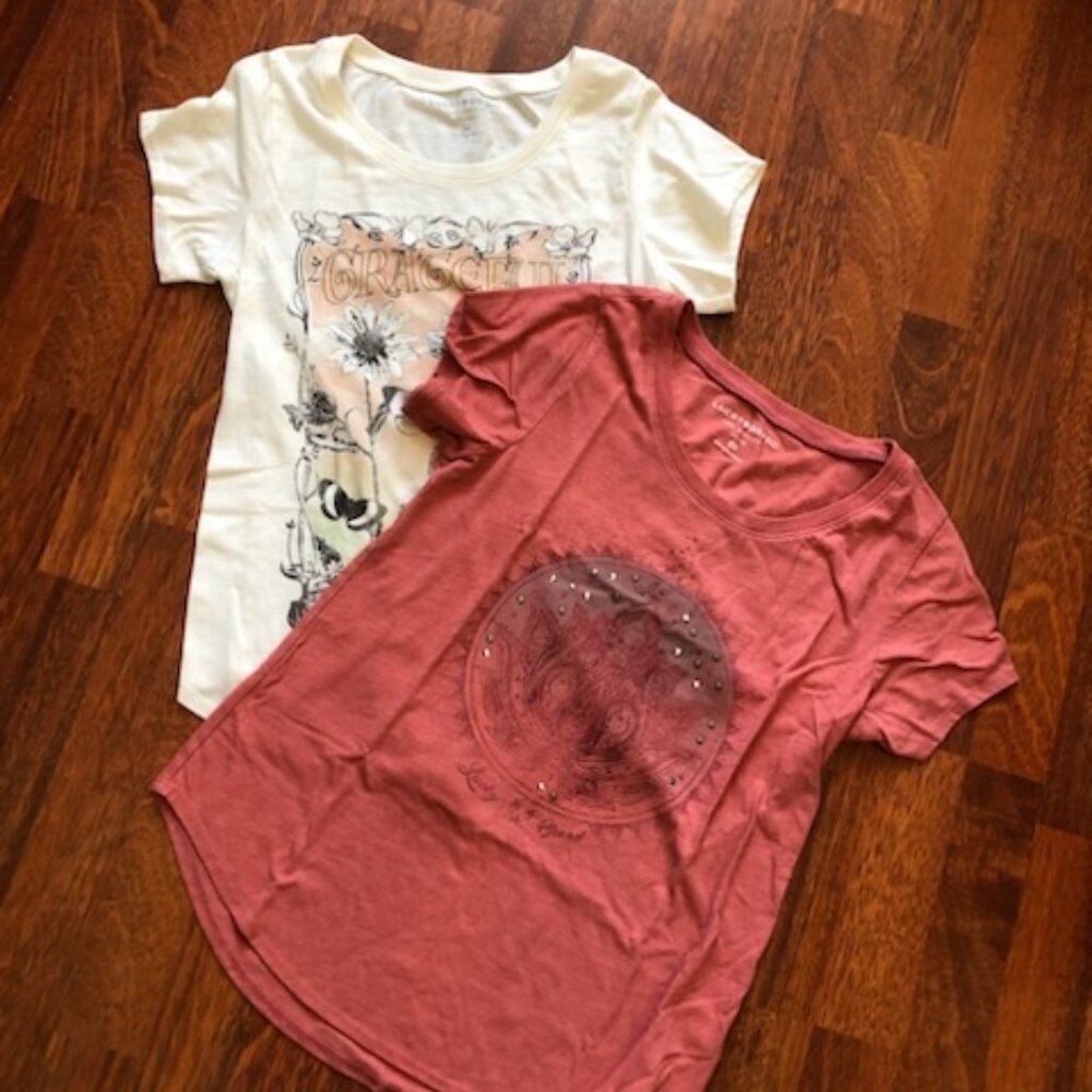 Lucky Brand T-shirt Lot of 2 Graphic T-shirts Small S